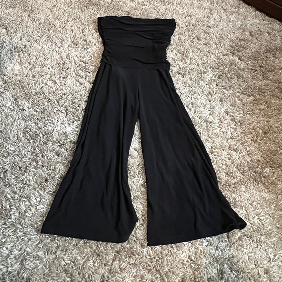 White House black market like new ankle strapless dressy jumpsuit with waist tie - Picture 4 of 4